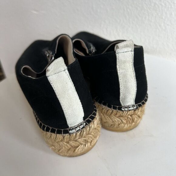 Eric Michael Serena Platform Black Suede Espadrilles Slip On Zipper Shoes 38 - Picture 7 of 10
